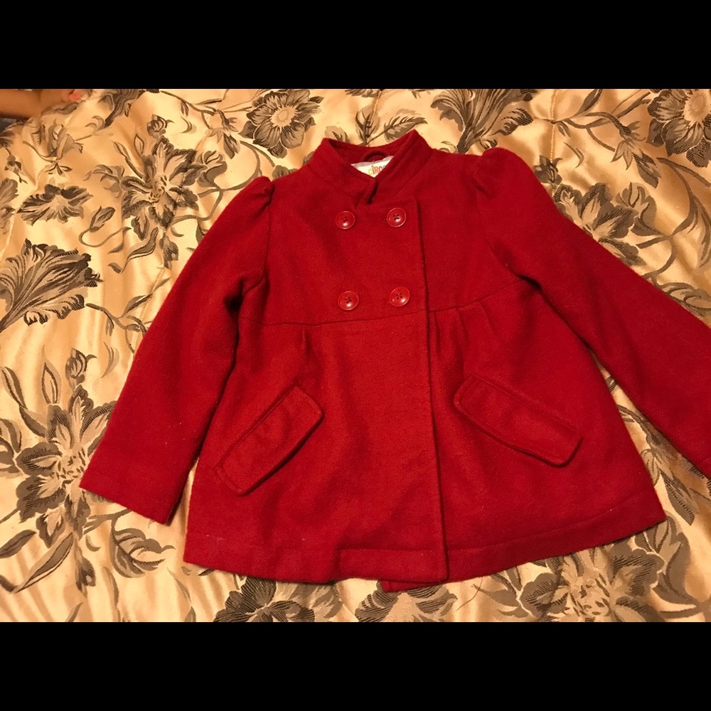 Girls 5T Red Peacoat